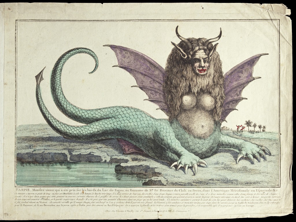 http://odditiesbizarre.com/wp-content/uploads/2014/11/A_harpy_with_two_tails_horns_fangs_winged_ears_and_long_Wellcome_V0023077-1024x769.jpg