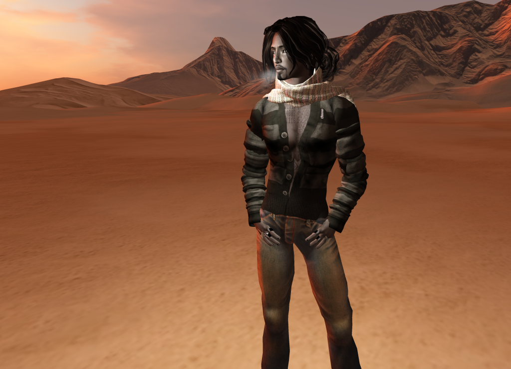 Male Avatar From Second Life Desert Wilderness