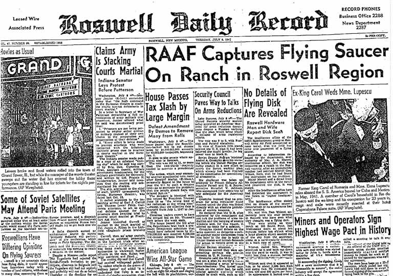 Roswell UFO Newspaper 