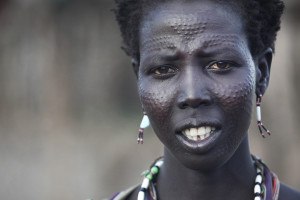 South Sudan woman with scarification 