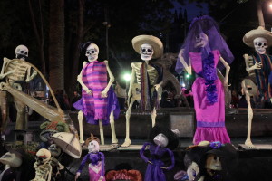 skeletal decorations for Day of the Dead