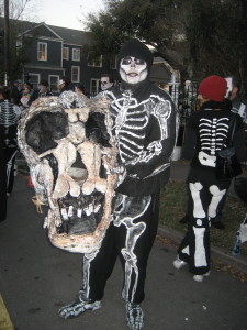 skeleton head at New Orleans carnival