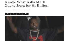 Kanye West Asks Mark Zuckerberg for $1 Billion 