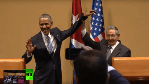 weird moment with Castro and Obama 