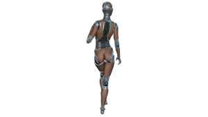 tall and advanced female robot 