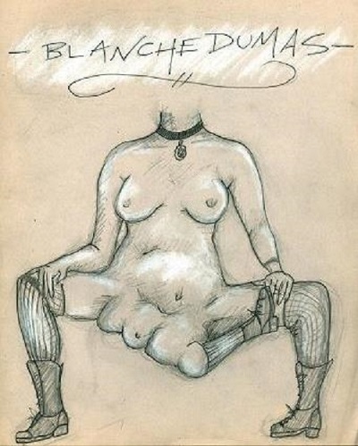 sketch of woman with 2 vaginas