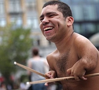 disabled street drummer 